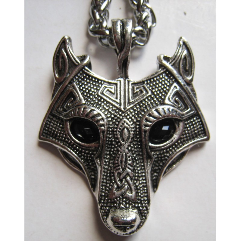 Pendentif Tête De Loup Celtique En Acier - Neuf Avec étiquettes