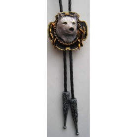 BOLO TIE LOUP GOLD PLATED