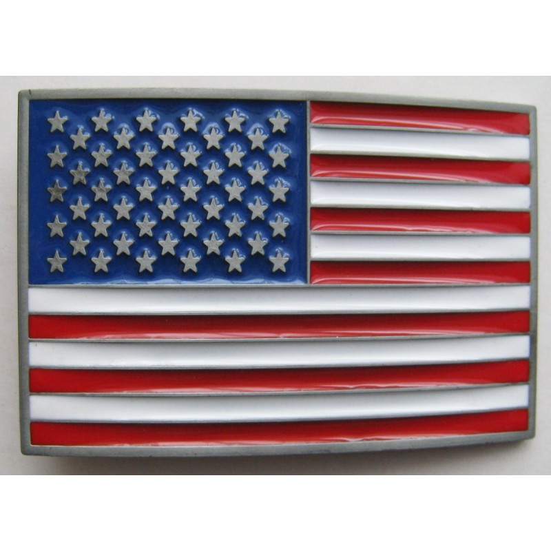 Boucle De Ceinture Drapeau USA - Style Biker, Western, Country - Homme, Multicouleur, Neuve Avec étiquettes