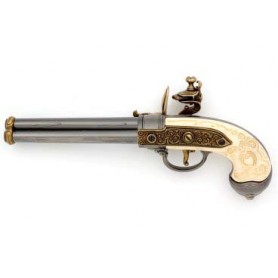 PISTOLET A SILEX 3 CANONS ITALY 1680