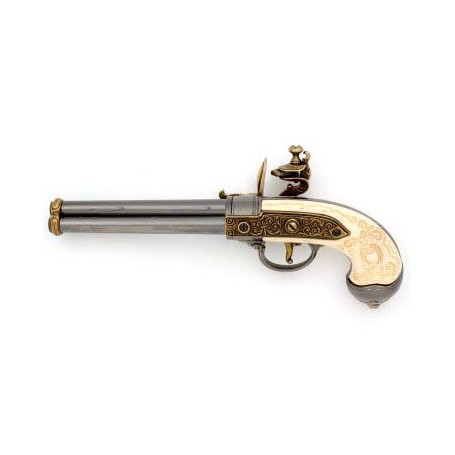PISTOLET A SILEX 3 CANONS ITALY 1680