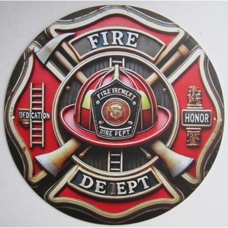 PLAQUE ALU FIRE DEPT - POMPIERS