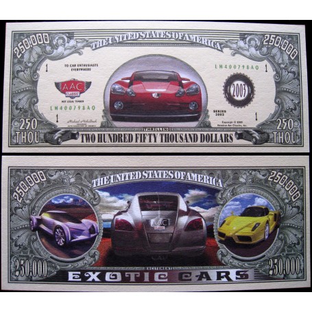US DOLLAR COLLECTOR  EXOTIC CARS